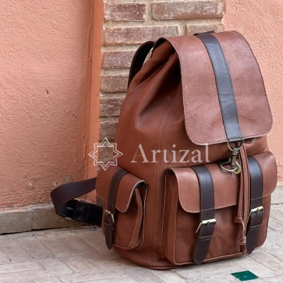 🎒 Sac à Dos en Cuir Véritable – Artisanat Marocain d’Excellence 🇲🇦